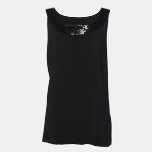 Elena Miro Black Jersey Paillettes Tops Xl